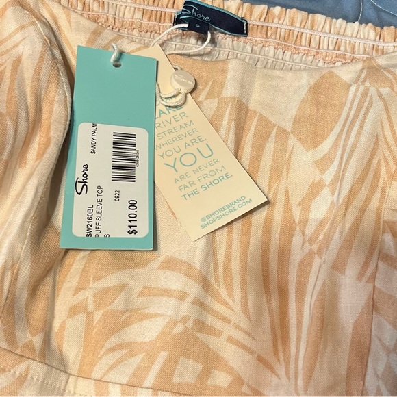 Shore Brand Sandy Palm Puff Sleeve Off Shoulder Wench Top NEW - Picture 3 of 7